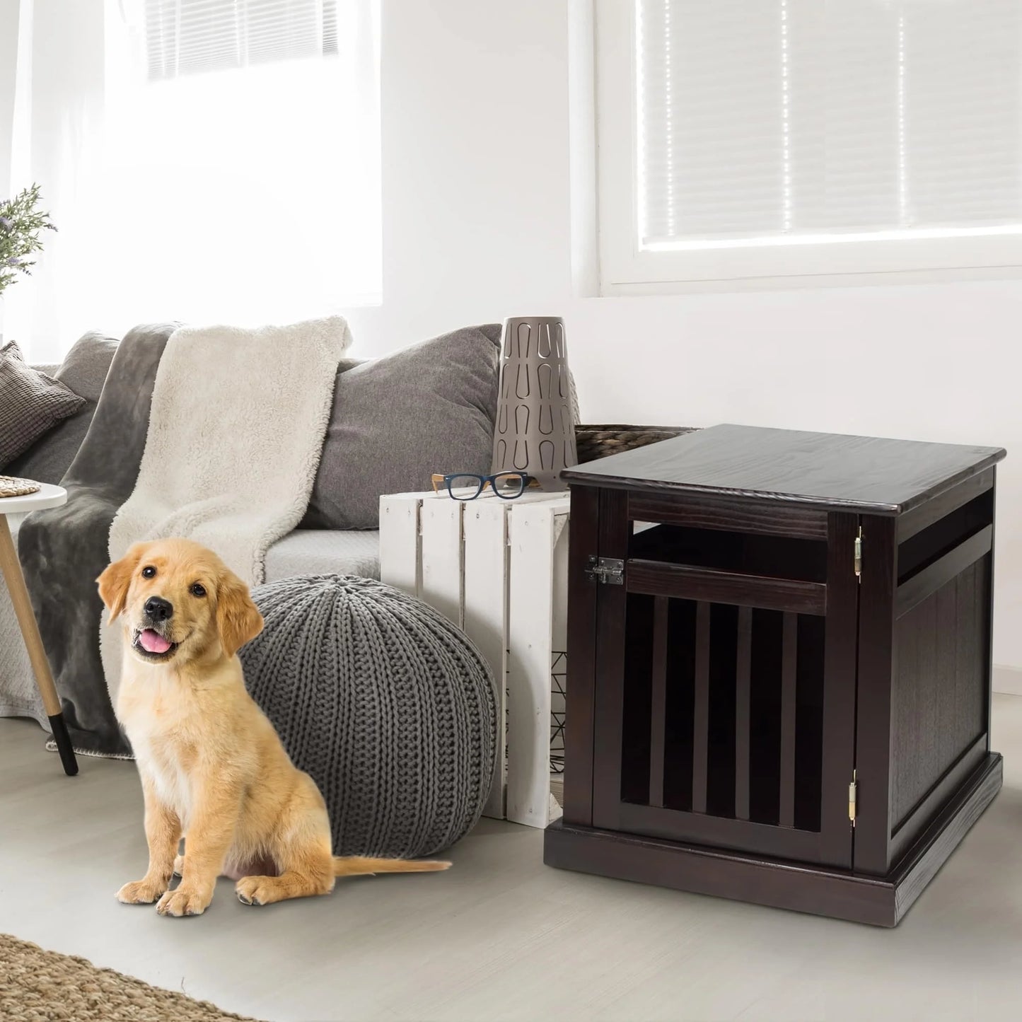 Pet Crate End Table-Weight Supported:150 Lbs (Top)