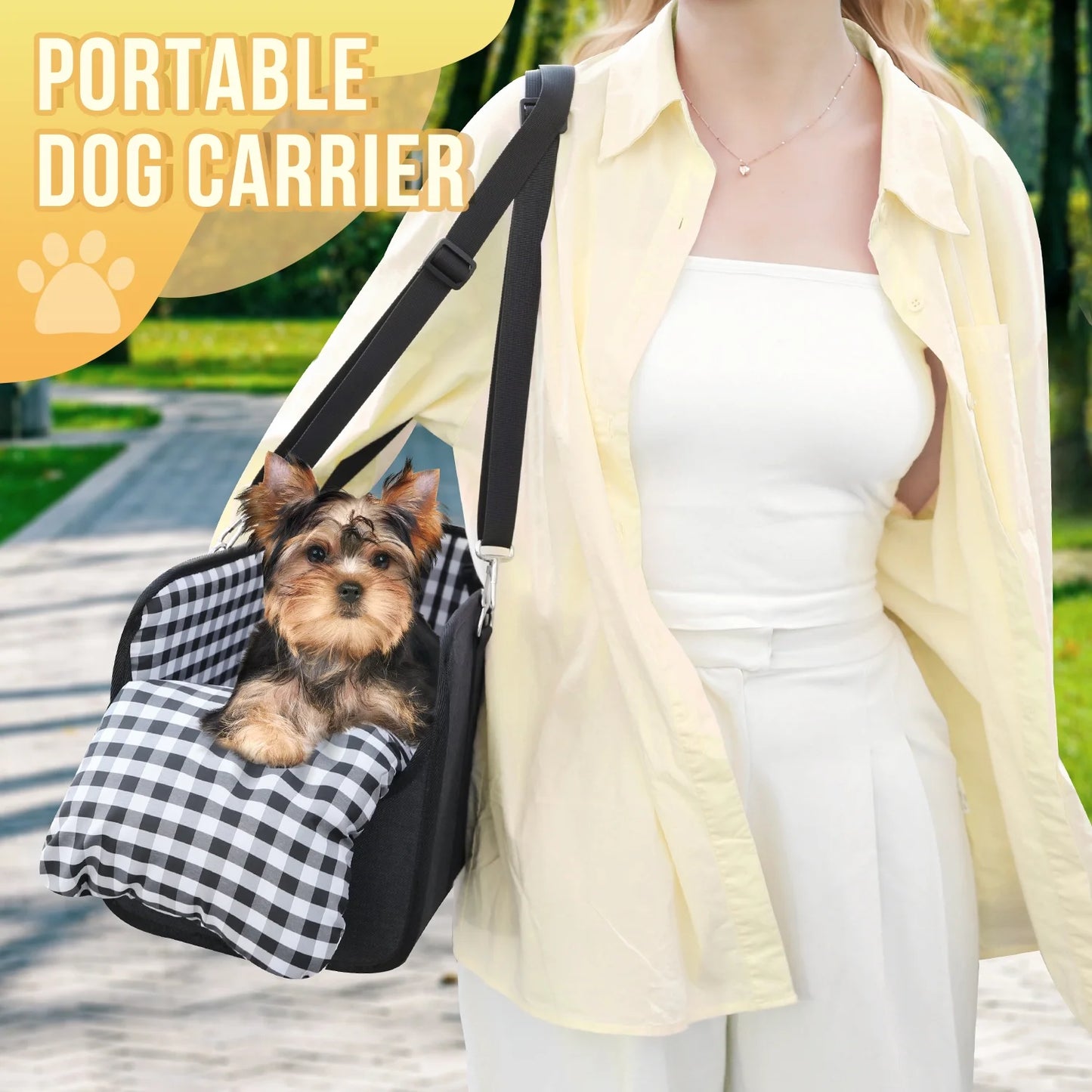 Console Dog Car Seat, Booster Seat with Safety Belt and Soft Cushions, Portable Carrier for Dogs up to 11Lbs