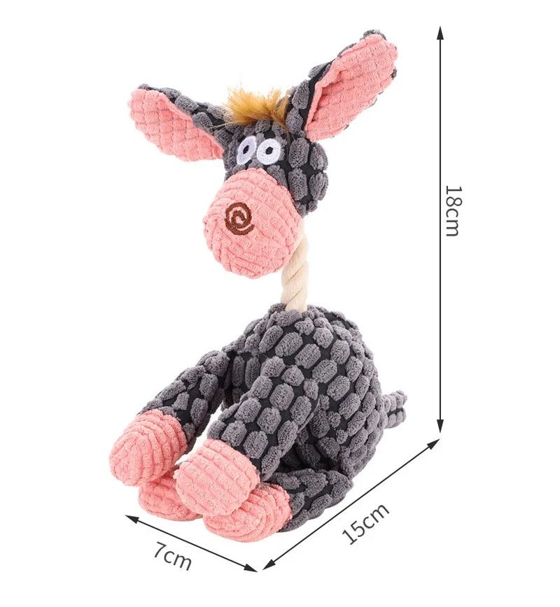 Dog Toys - Dog Toy for Aggressive Chewers Non Toxic Fragrant Clean Durable and Squeaking Style Donkey