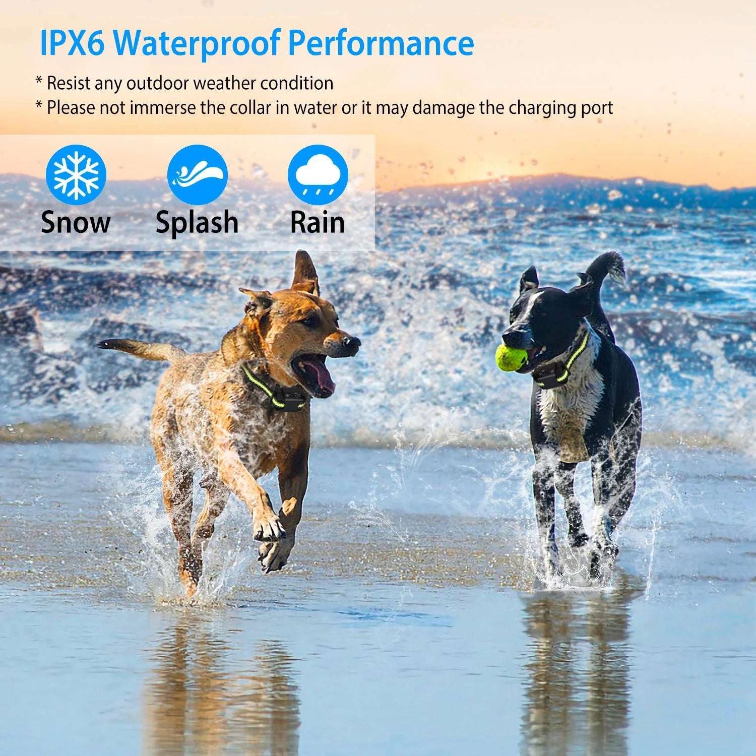Dog Bark Collar Rechargeable Waterproof Beep Vibration Static Stimulation Bark Stopper Automatic Identification Collar with 6 Intensity Dual Modes