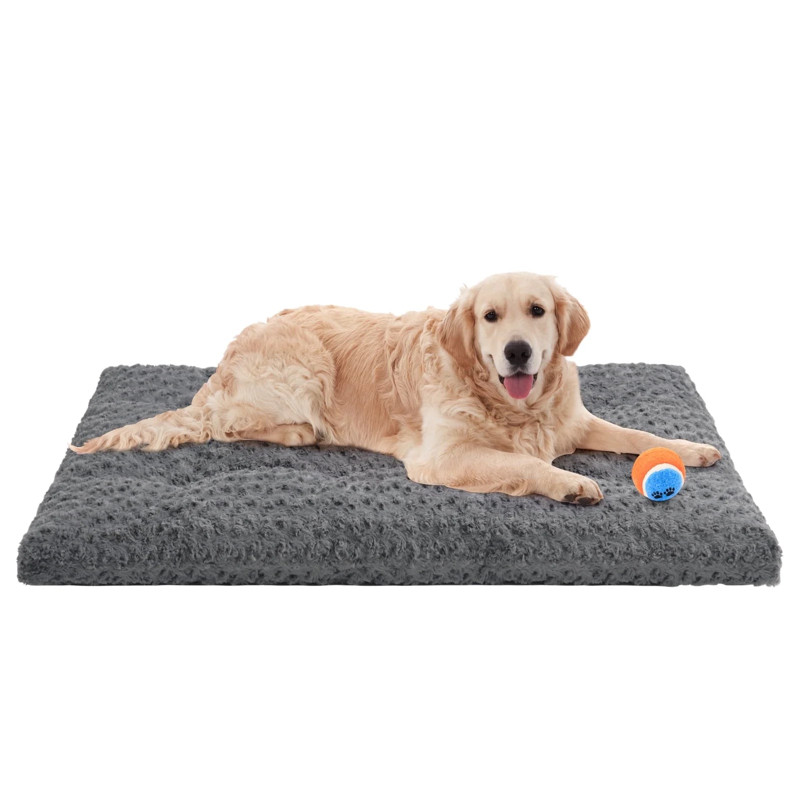 Large Dog Bed, Luxury Rose Velvet Pet Mattress, Washable Dog Mattress for Crate, Non Slip Bottom, Suitable for Large, Medium Dogs 36 "X 23", Light Gray