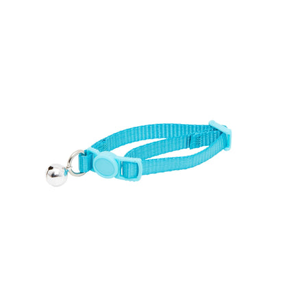 2-Pack Kitten Collar Navy Multi Fish and Solid Blue, One Size