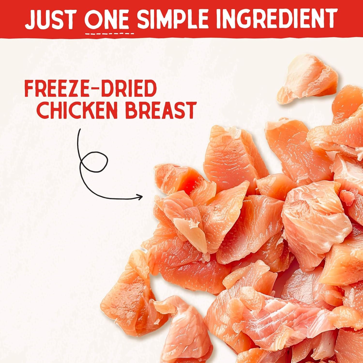 Freeze-Dried Raw Chicken Breast Dog Treats - Single Ingredient, No Additives - Premium Training Treats - Perfect for Picky Eaters - 2.75Oz Bag