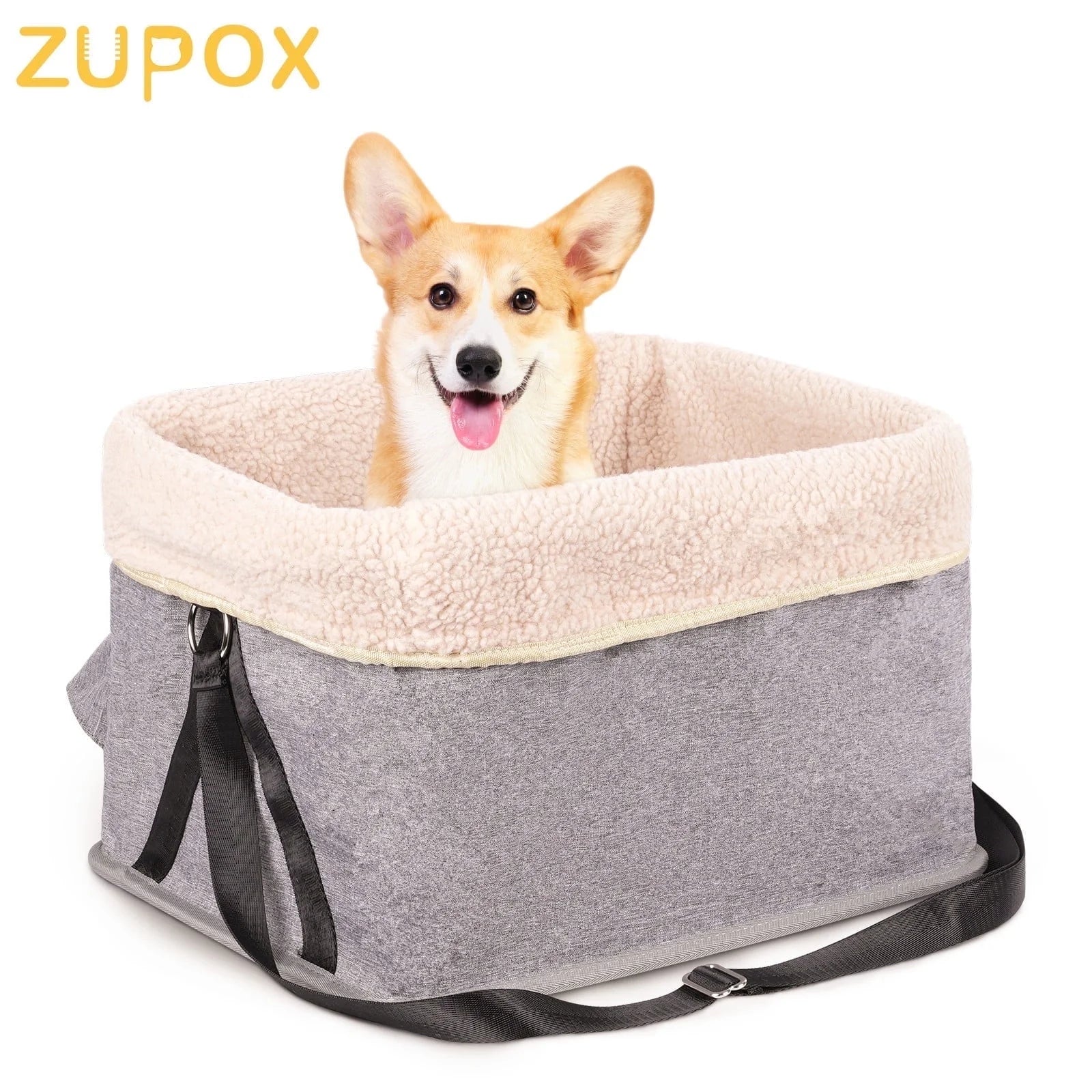 Durable Dog Car Seat with Metal Frame, Safety Buckles, Washable Design, Comfort for Small Dogs up to 25 Lbs
