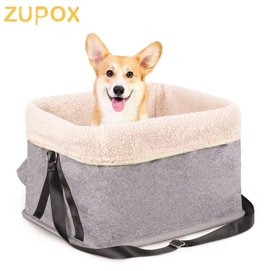Durable Dog Car Seat with Metal Frame, Safety Buckles, Washable Design, Comfort for Small Dogs up to 25 Lbs