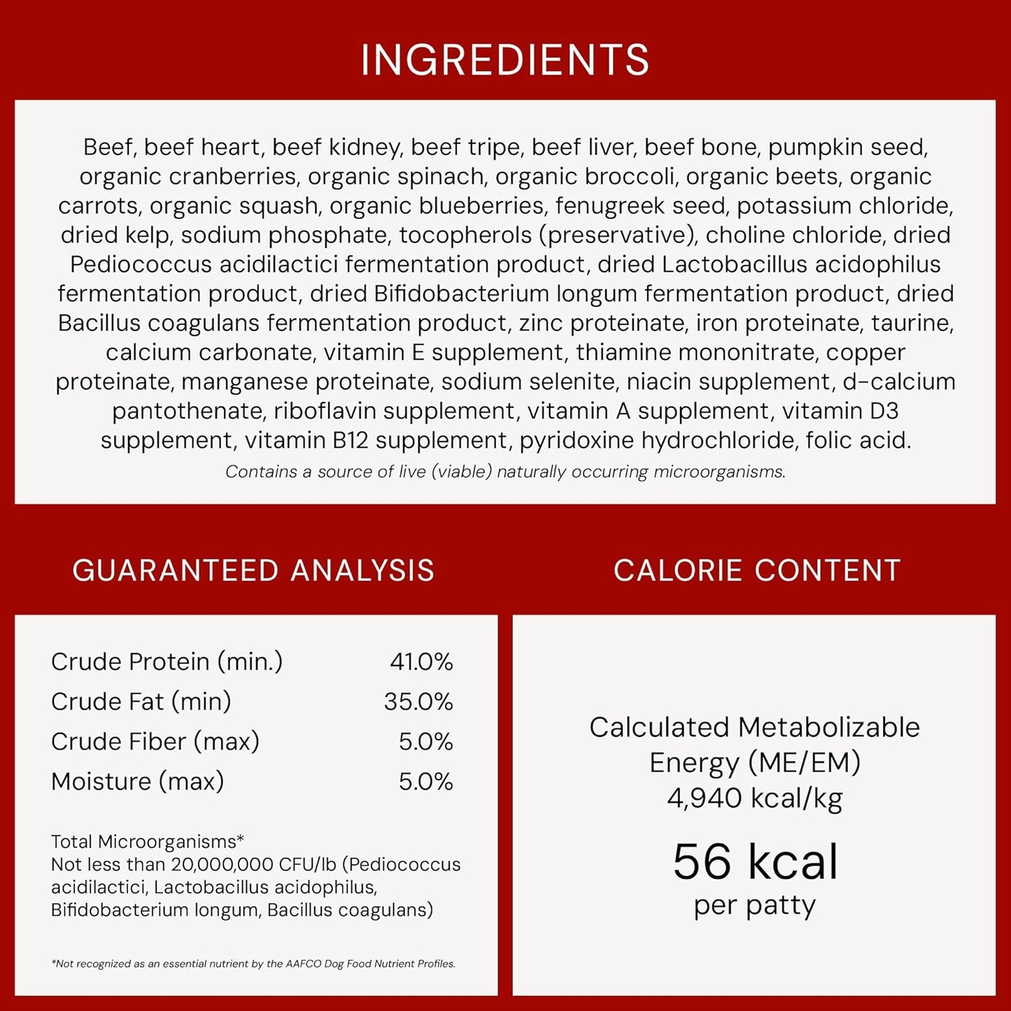 Freeze-Dried Raw Dinner Patties - Beef Recipe - High Protein Grain-Free Puppy & Dog Food - Perfect for Picky Eaters - 14 Oz