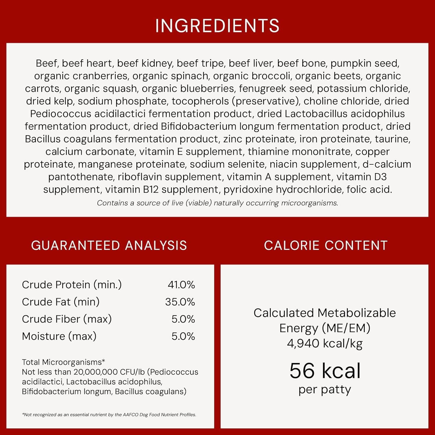 Freeze-Dried Raw Dinner Patties - Beef Recipe - High Protein Grain-Free Puppy & Dog Food - Perfect for Picky Eaters - 14 Oz