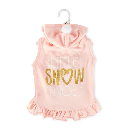 , Dog and Cat Clothes, Little Snow Angel Pet Hoodie, Pink, S